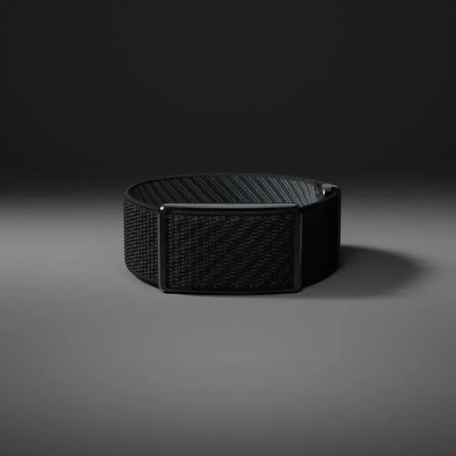 Black Polar Loop with a woven band in studio light
